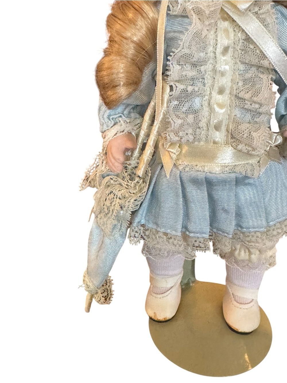 Limited Edition Alberon Zoe Porcelain Collectible Doll in Pale Blue Lace Outfit - Picture 14 of 16